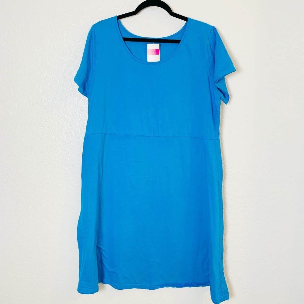 Fresh Produce Sadie Dress XXL Marina Blue NEW Cotton USA Short Sleeve T-Shirt